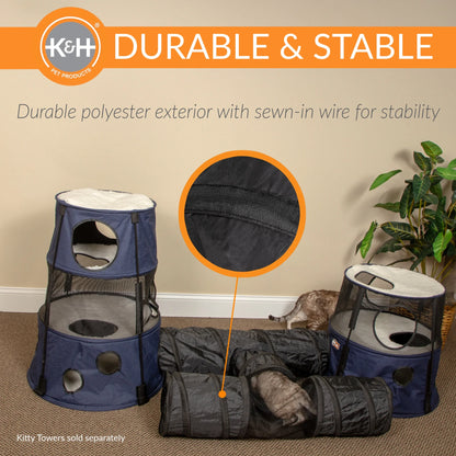 Cat Tunnel Toy 3-Way T-Tunnel Black 33 X 20 X 9 Inches